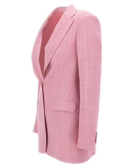 Tagliatore Pink Single-Breasted Tailored Blazer