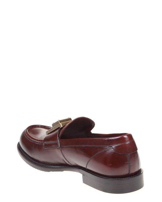 Dolce & Gabbana Brown Logo Plaque Slip-On Loafers for men