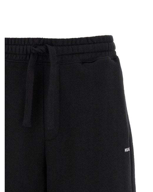 Boss Black Logo Printed Drawstring Bermuda Shorts for men