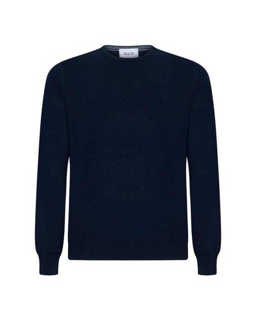 D4.0 Blue Crew Neck Sweater for men