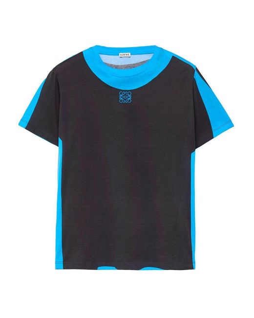 Loewe Blue Regular Fit T-shirt In Cotton