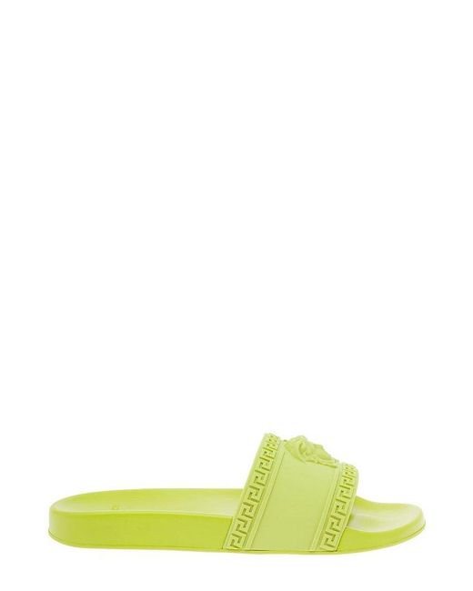 Versace Rubber Medusa Pool Slides in Green for Men Lyst