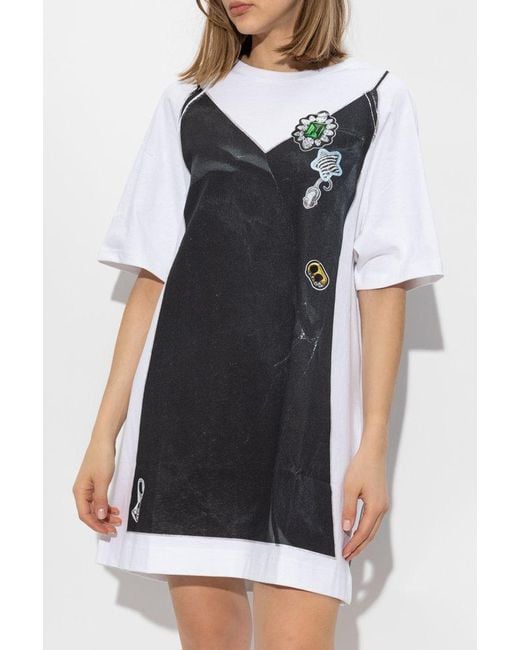 Marc Jacobs Black Printed T-Shirt Dress