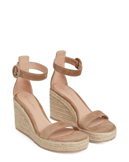 Gianvito Rossi Natural Seville Ankle Strap Sandals
