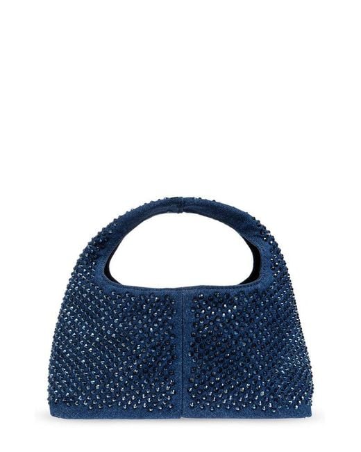 Marc Jacobs Blue Embellished Denim Mini Sack Bag