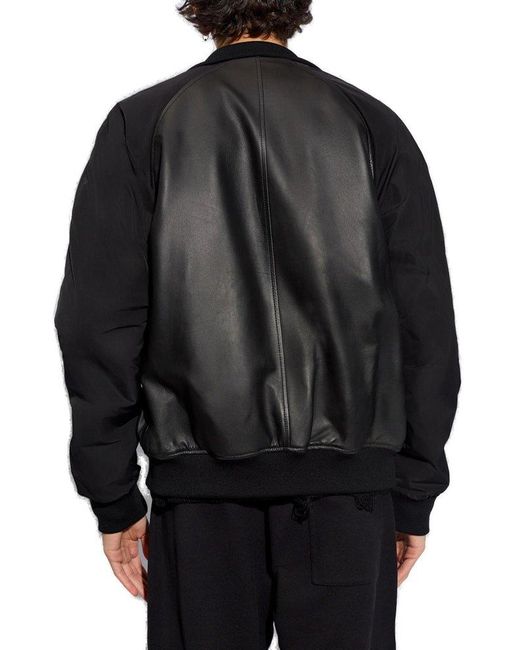 DSquared² Black Leather Bomber Jacket, for men
