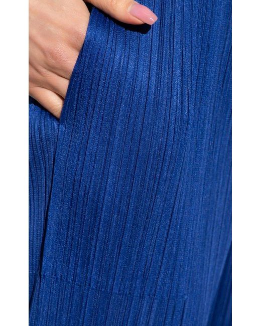 Pleats Please Issey Miyake Blue Pleated Trousers