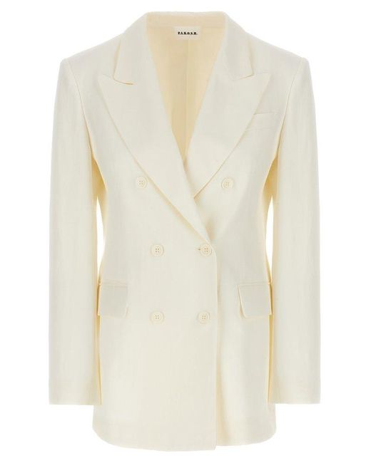 P.A.R.O.S.H. Doublebreasted Blazer Blazer And Suits in White Lyst