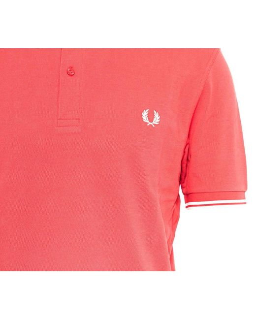 Fred Perry Pink Twin Tipped Short-sleeved Polo Shirt for men