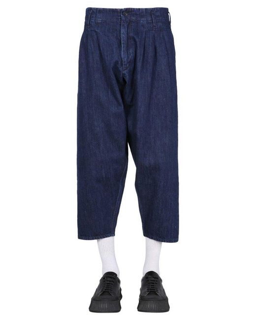 YMC Blue Creole Cropped Trousers for men