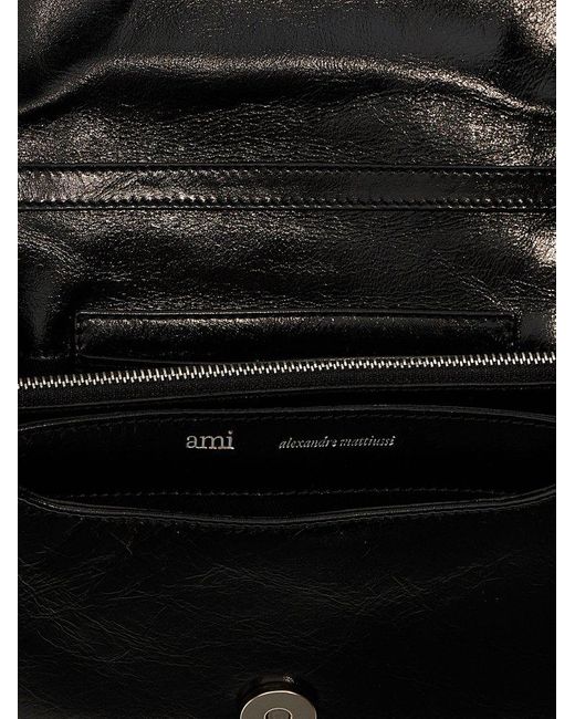AMI Black Logo Shoulder Strap Crossbody Bags