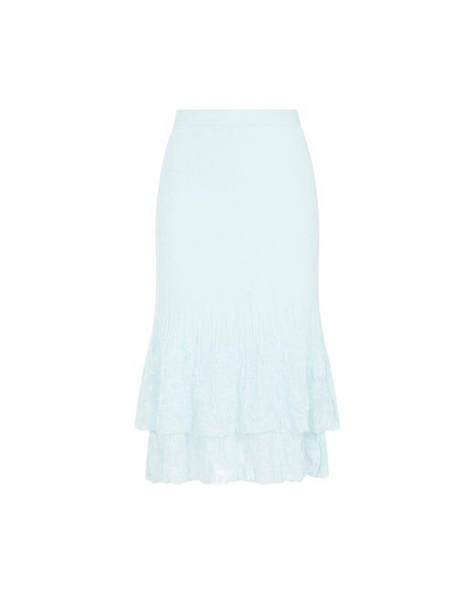 Bottega Veneta Blue Flower Midi Skirt