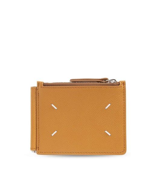 Maison Margiela Brown Leather Wallet With Money Clip,