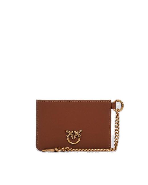 Pinko Brown Love Logo Chained Wallet