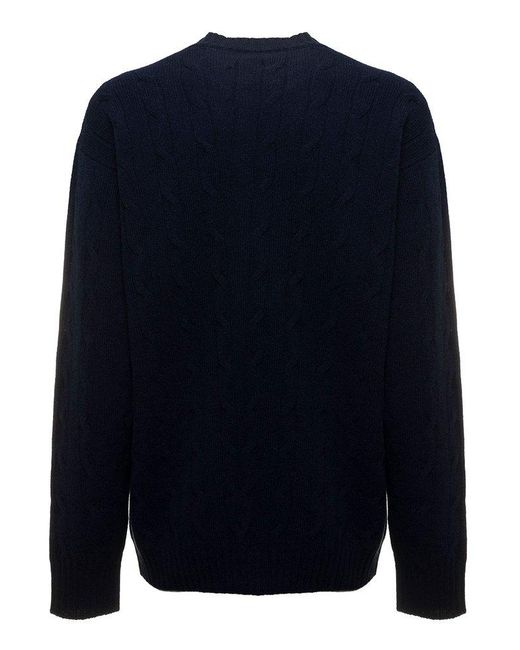 Roberto Collina Blue Crewneck Knit Sweater for men