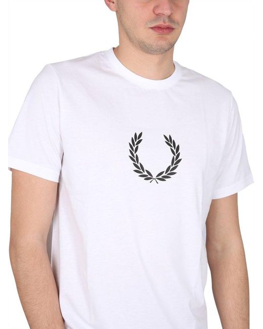 Fred Perry White Crewneck T-Shirt for men