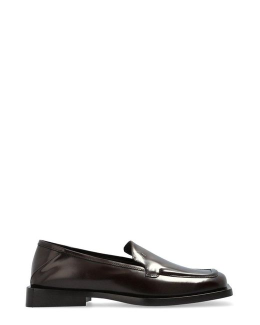 The Attico Black Square-Toe Loafers