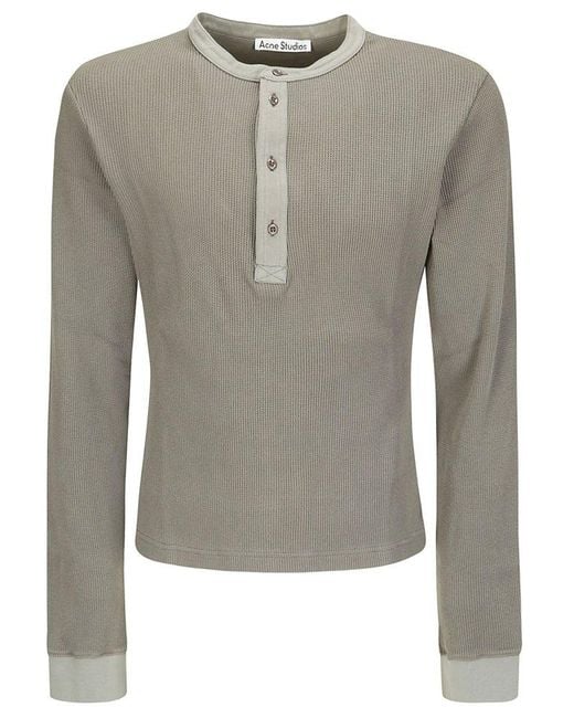 Acne Gray Long Sleeved Knitted T-shirt for men