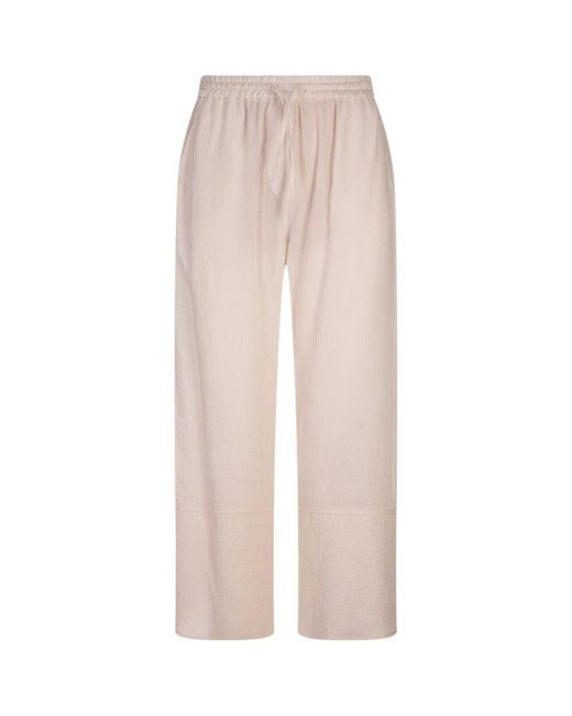Fabiana Filippi White Elastic Drawstring Waist Trousers