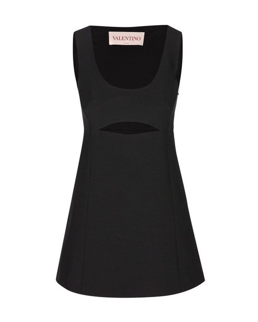 Valentino Black Cut-out Sleeveless Dress