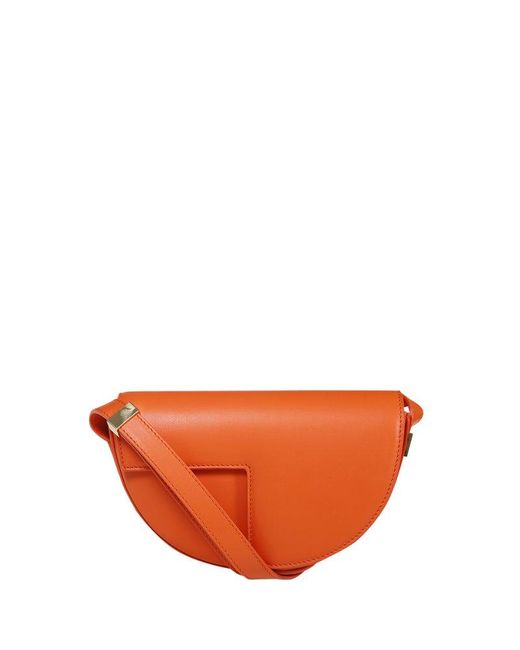 Patou Orange Le Petit Foldover Top Shoulder Bag