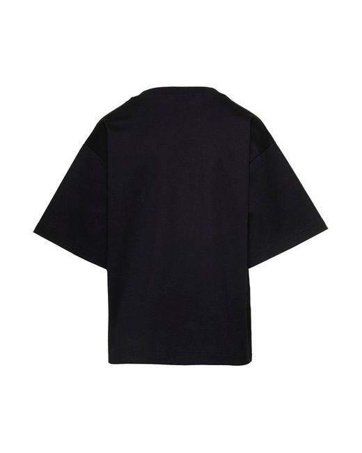 Dolce & Gabbana Black Oversized T-Shirt With Logo Lettering Print