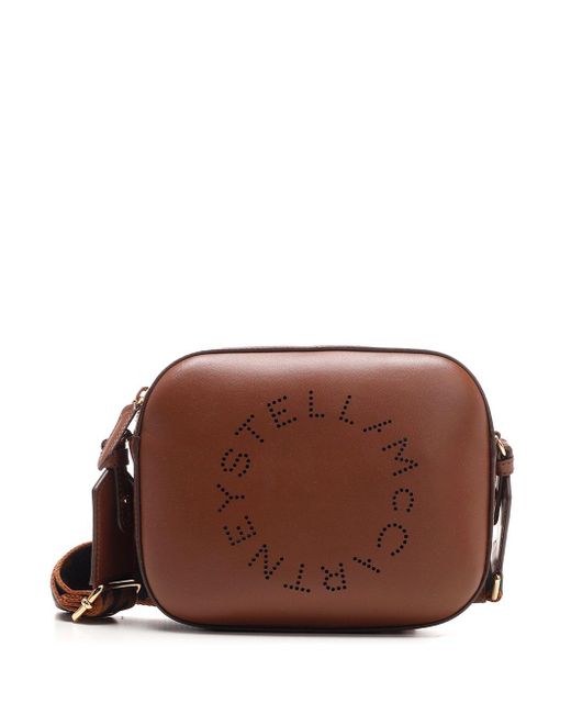 Stella McCartney Brown Logo Mini Crossbody Bag