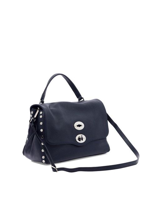 Zanellato Blue Postina S Daily Foldover Top Handbag