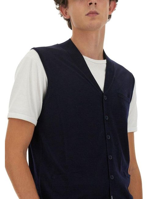 Ballantyne Blue Basolan Sleeveless Cardigan for men