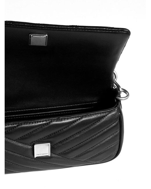 Kira Chevron Small Flap Hobo Bag - Tory Burch - Black - Leather Pony-style  calfskin ref.840830 - Joli Closet