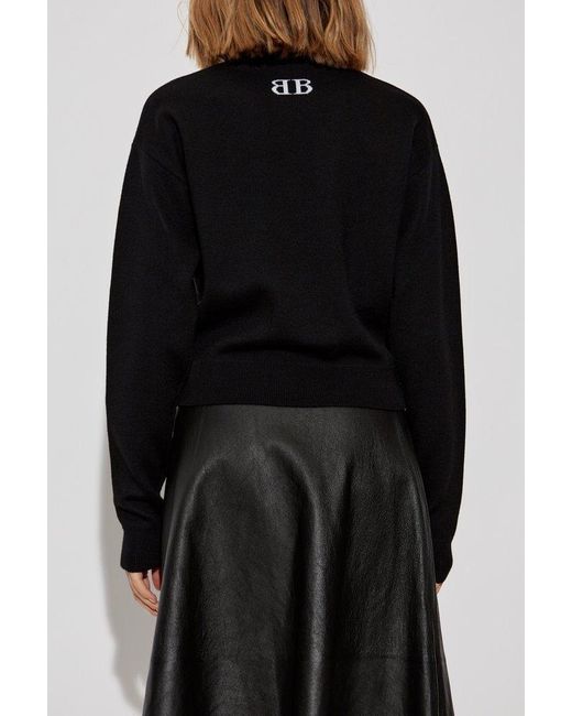 Balenciaga Black Sweater With Logo