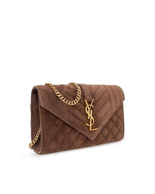 Saint Laurent Brown ‘Envelope Small’ Shoulder Bag