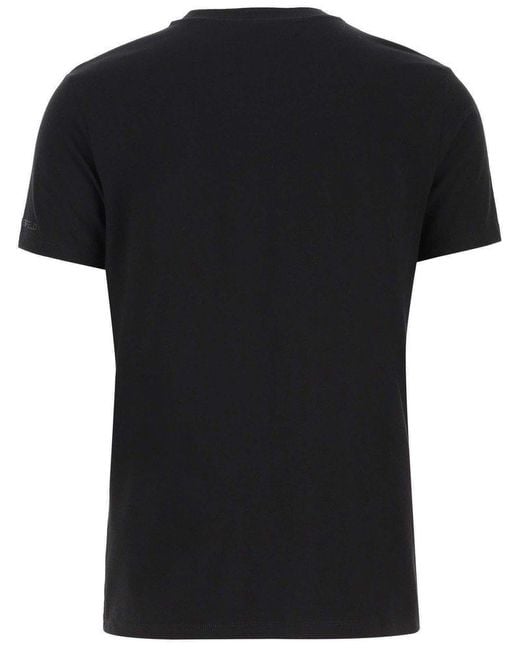 Karl Lagerfeld Black Stretch Cotton T-Shirt With Logo for men