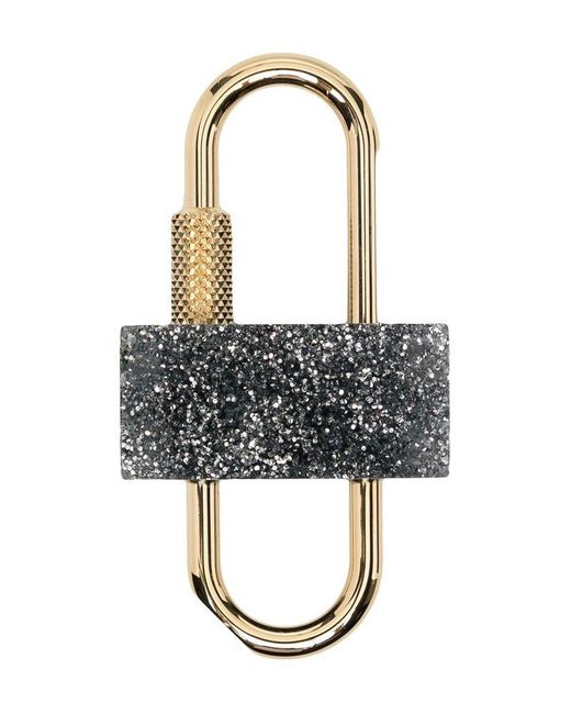 Givenchy Metallic Two-Tone Glittered Embellished Padlock for men