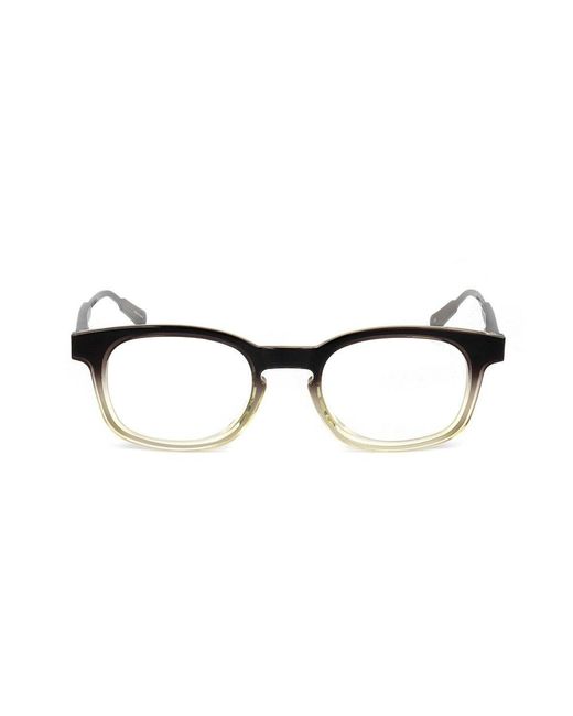 Linda Farrow Black X Kris Van Assche Rectangular Frame Glasses for men