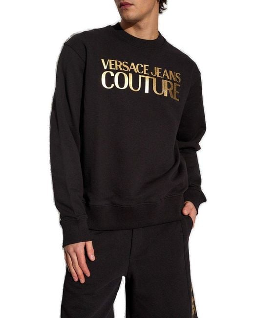 Versace Black Sweatshirt With Logo, for men