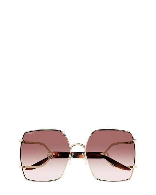 Gucci Pink Square Frame Sunglasses