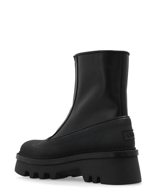 Chloe Raina Leather Ankle Boots in Black Lyst