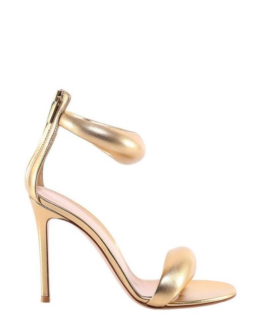 Gianvito Rossi Leather Bijoux Open Toe Ankle Strap Sandals in Gold (Metallic) | Lyst