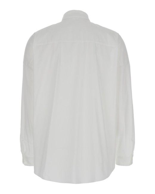 Brunello Cucinelli White Buttoned Sleeved Shirt