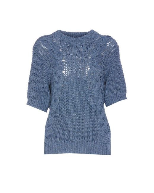 Liu Jo Blue Lurex Jumper