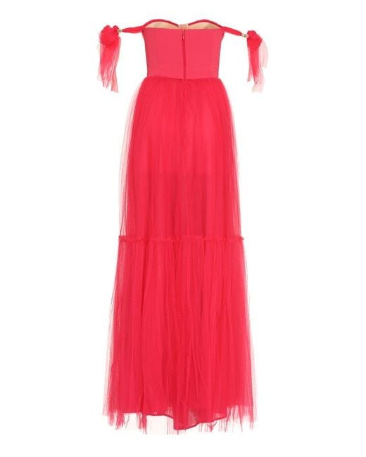 Elisabetta Franchi Red Carpet Pleated Tulle Dress