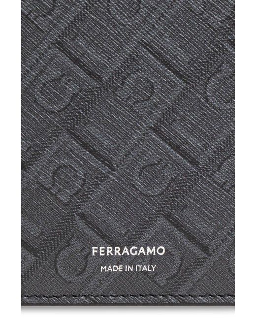 Ferragamo Gray Monogram Bi-Fold Wallet for men