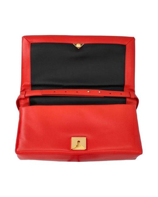 Marni Prisma Logo-stamp Top Handle Bag in Red | Lyst