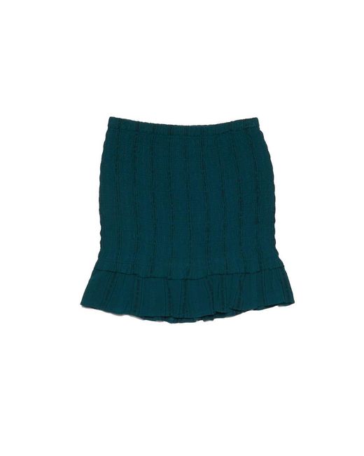 Isabel Marant Green Frilled Hem Mini Skirt