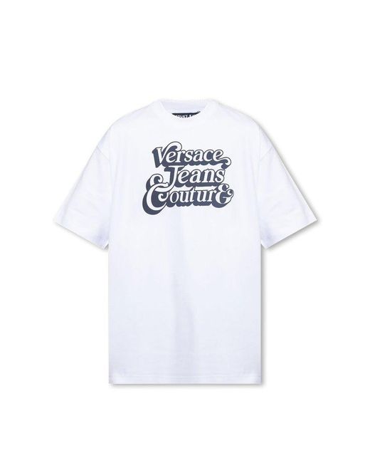 Versace Jeans White T-shirt With Logo for men