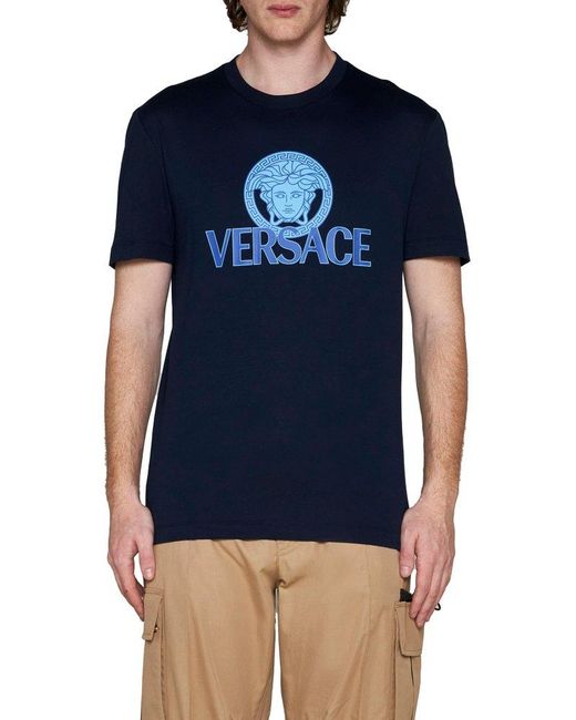 Versace Blue Navy Medusa T-shirt for men