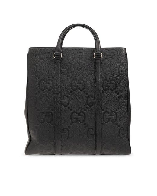 Gucci Black Jumbo Gg Leather Tote Bag for men