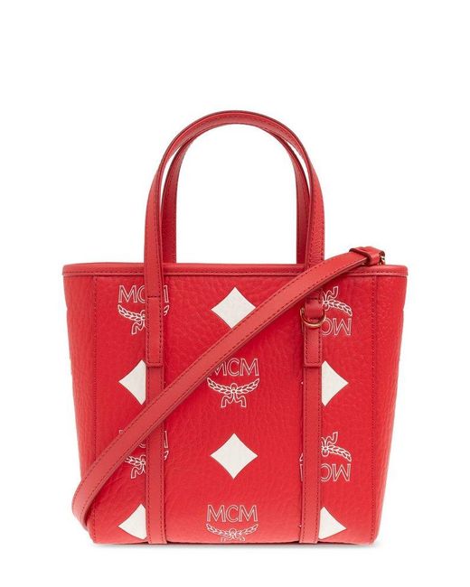 MCM Red Toni Mini Tote Bag