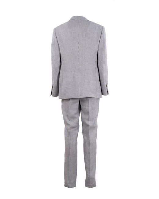 Brunello Cucinelli Gray Striped Suit for men